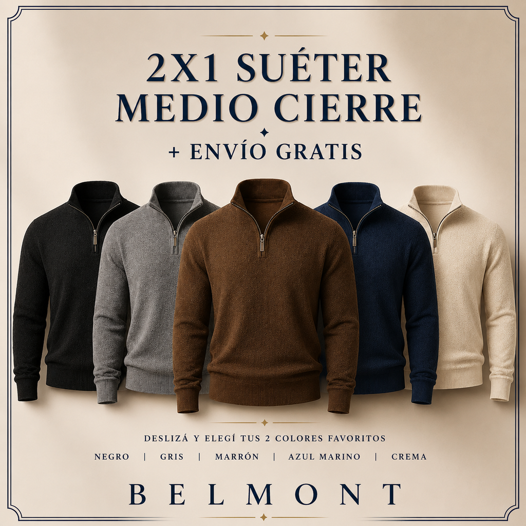 2x1 Suéter Medio Cierre | Belmont Old Money